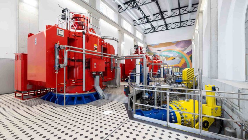 I gruppi di macchine nella centrale elettrica di Robbia
