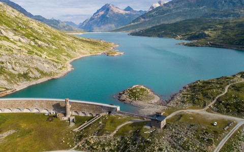 Lago Bianco Staumauer Scala Suedmauer