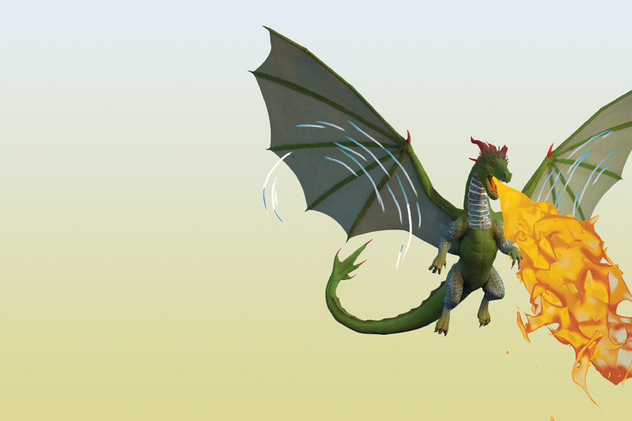 Grafik mit einem Drachen