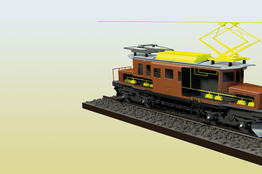 Visualisierung einer alten Lokomotive