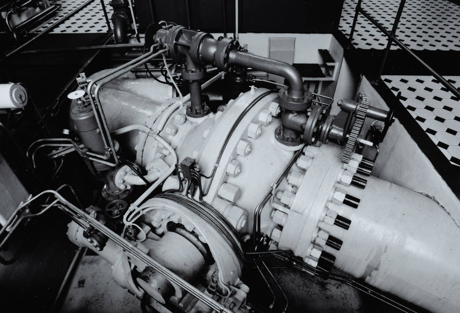 Detailaufnahme aus dem Maschinenraum des Kraftwerks Campocologno