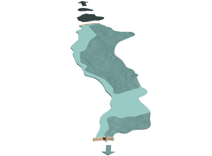 Visualisierung des Stausees Lago Bianco