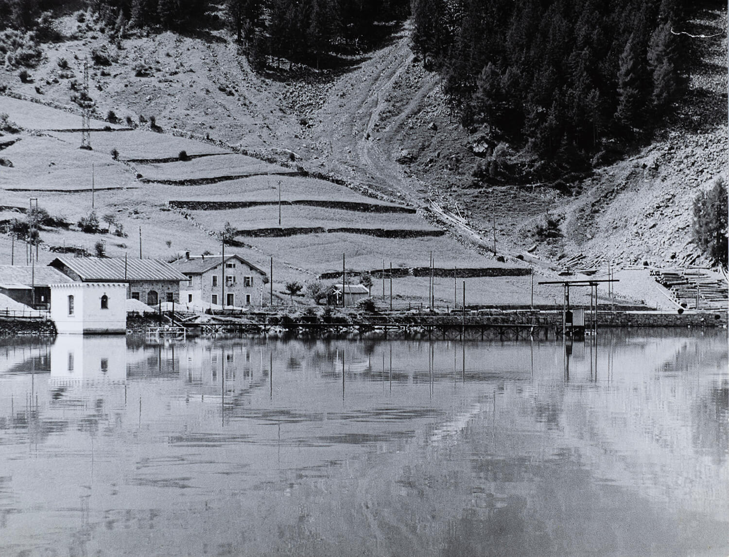 Direkte Wasserfassung für das Kraftwerk Campocologno, gebaut 1912 bis 1914