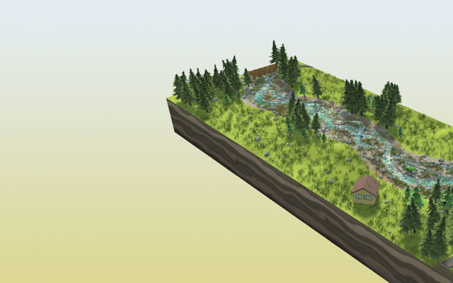 Grafik eines Wasserlaufs
